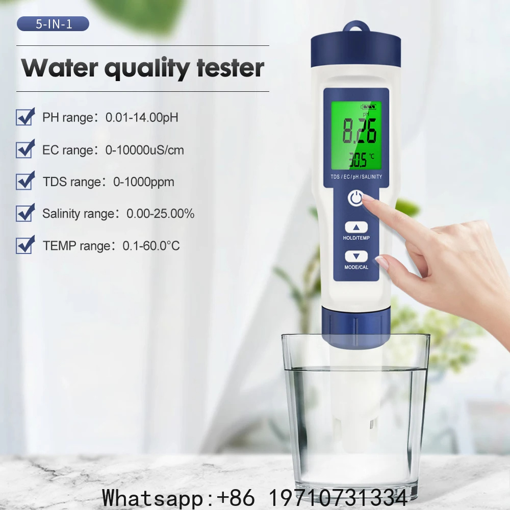 Medidor de PH Digital 5 en 1, - Ph Meter Digital Water Tester reseña y precio