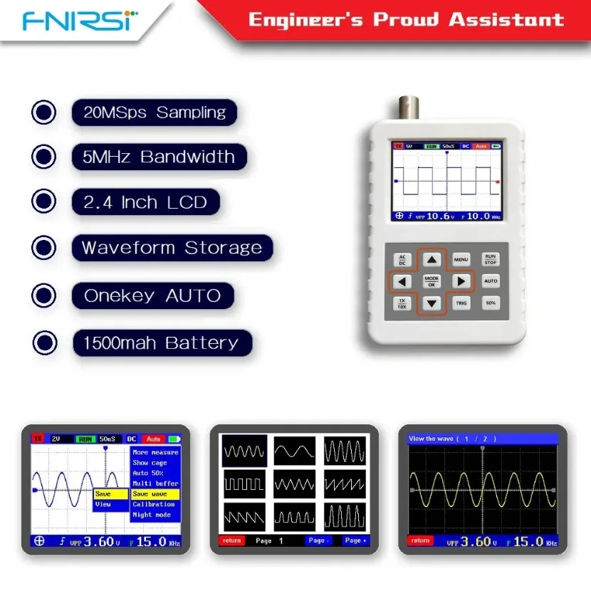 1 unidad de osciloscopio digit - Fnirsi Digital Oscilloscope Handheld reseña y precio