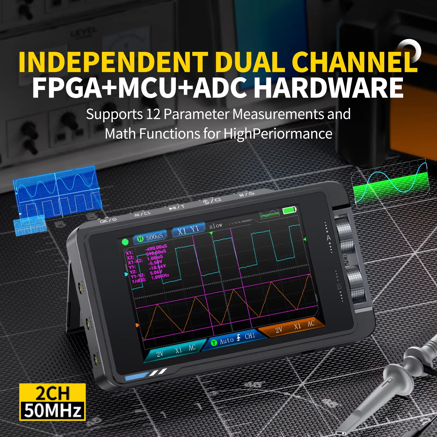FNIRSI DS215H: osciloscopio di - Fnirsi Digital Oscilloscope Handheld reseña y precio