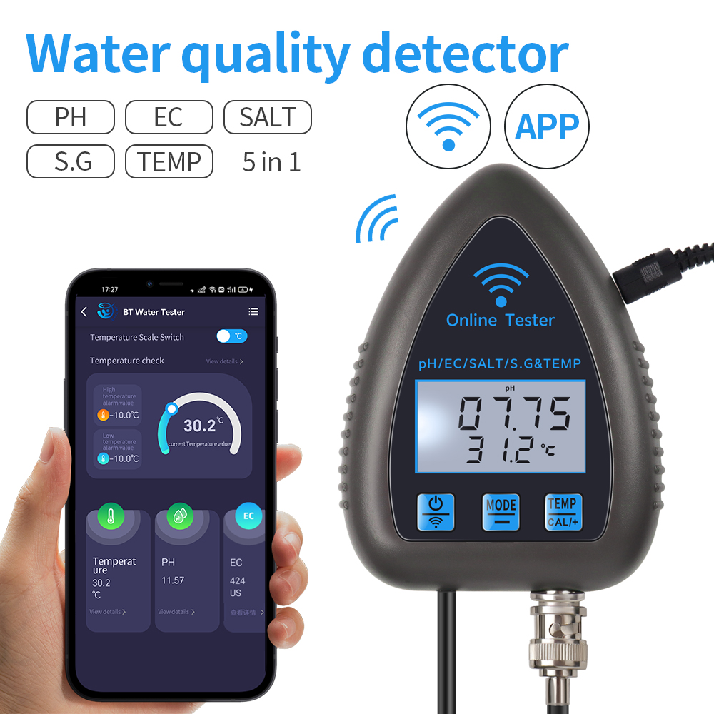 Tuya WiFi 5 en 1 medidor de ca - Ph Meter Digital Water Tester reseña y precio