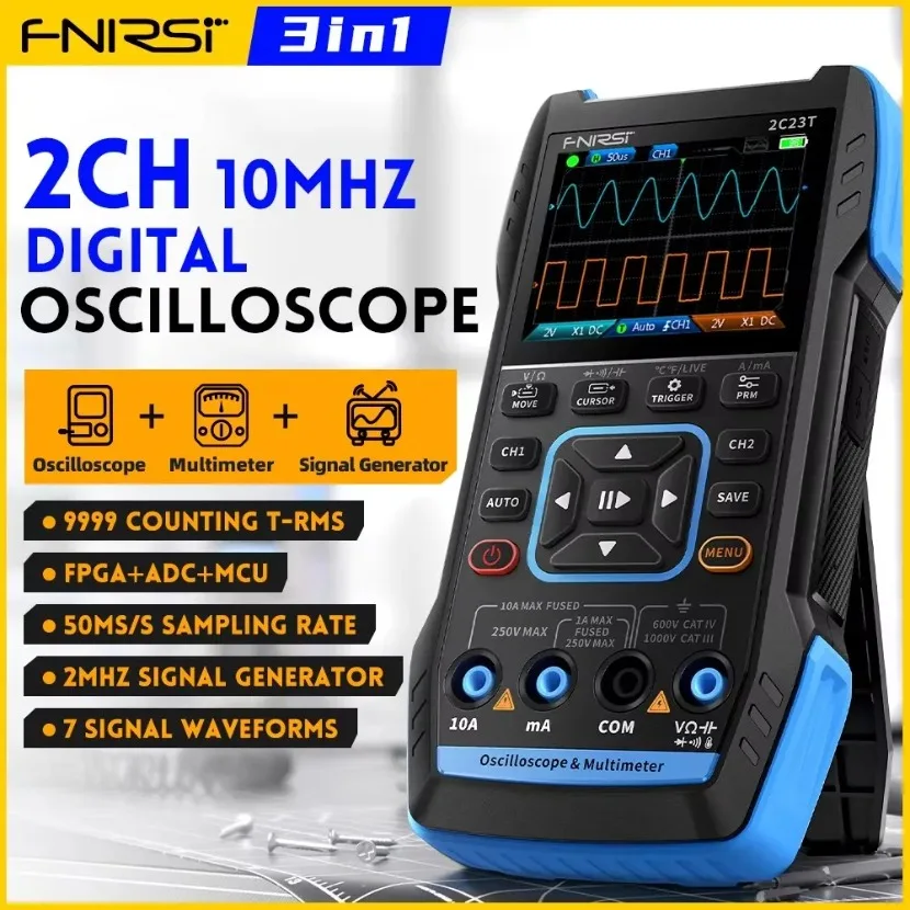 FNIRSI 2C23T: osciloscopio dig - Fnirsi Digital Oscilloscope Handheld reseña y precio